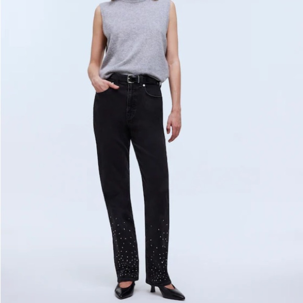 Madewell Rhinestone 90s Straight Jeans